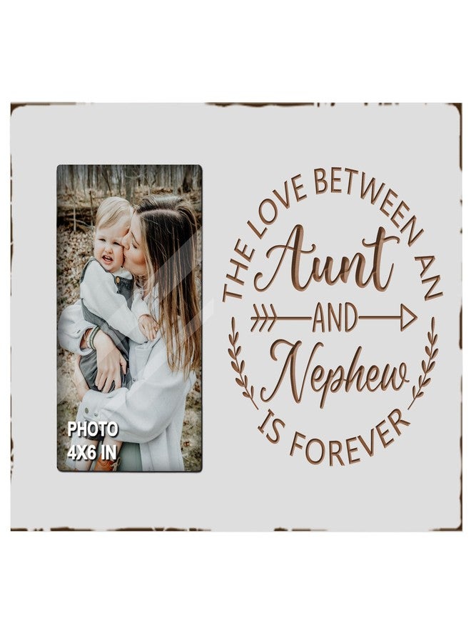 EXQUIDECA Best Auntie Gifts from Nephew - Engraved Carving Aunt Picture Frames 4x6 Inches - the Love Between an Aunt and Nephew is Forever - Image 1